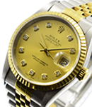 2-Tone Datejust 36mm with Jubilee Bracelet - Non Hole Case Fluted Bezel - Champagne Diamond Dial