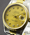 2-Tone Datejust 36mm with Jubilee Bracelet - Non Hole Case Fluted Bezel - Champagne Diamond Dial