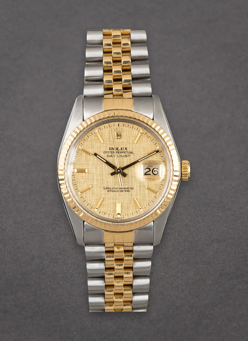 Pre-Owned Rolex Datejust 36mm in Steel with Yellow Gold Fluted Bezel