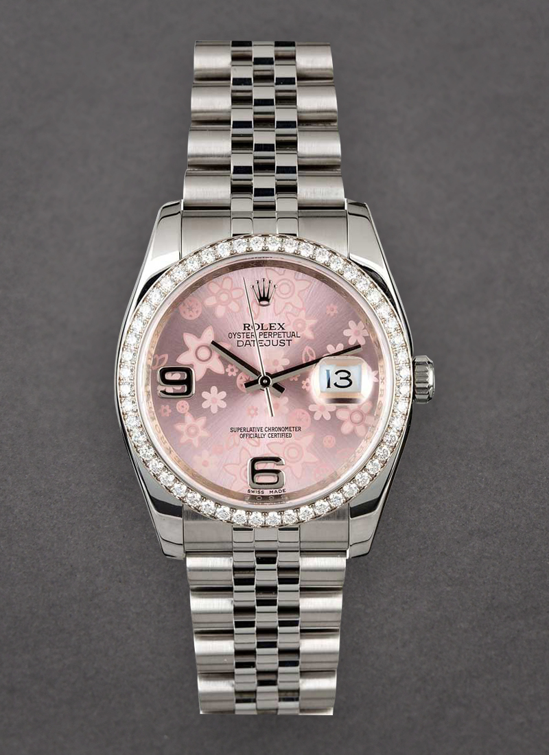 Pre-Owned Rolex Datejust 36mm in Steel with Diamond Bezel