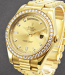 President Day-Date 41mm in Yellow Gold with Diamond Bezel on President Bracelet with Champagne Diamond Dial