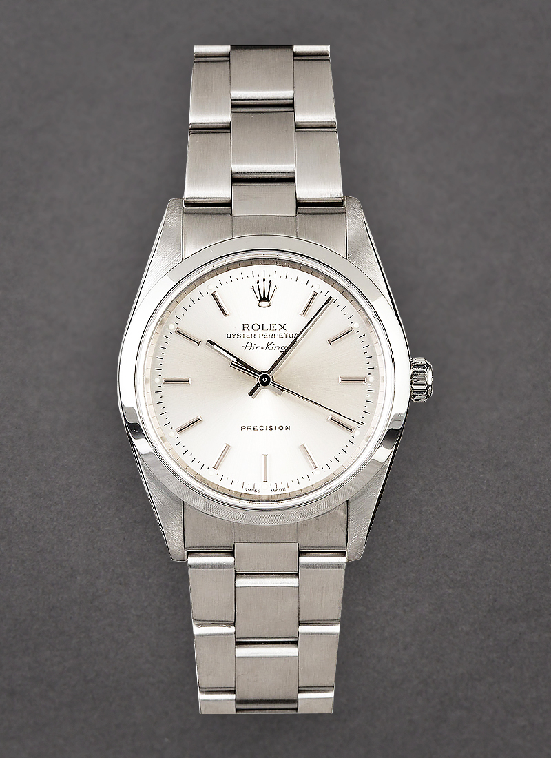 Pre-Owned Rolex Air King 34mm in Steel with Domed Bezel