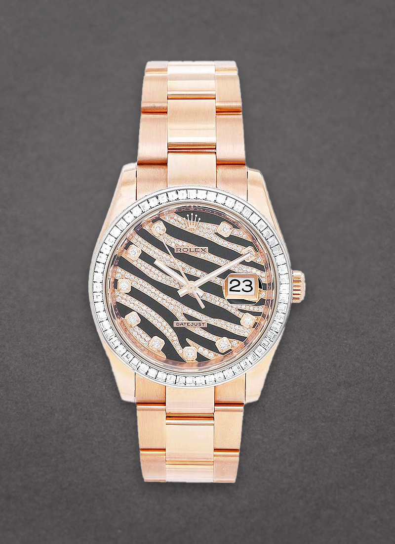 Pre-Owned Rolex Datejust 36mm Rose Gold with Diamond Bezel