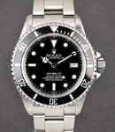 Sea Dweller in Steel with Black Bezel on Oyster Bracelet with Black Dial