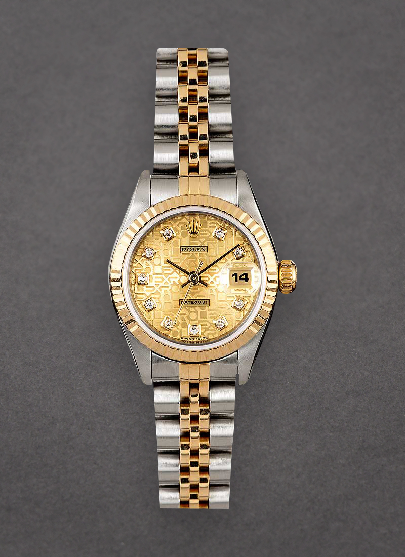 Pre-Owned Rolex Datejust 26mm in Steel with Yellow Gold Fluted Bezel