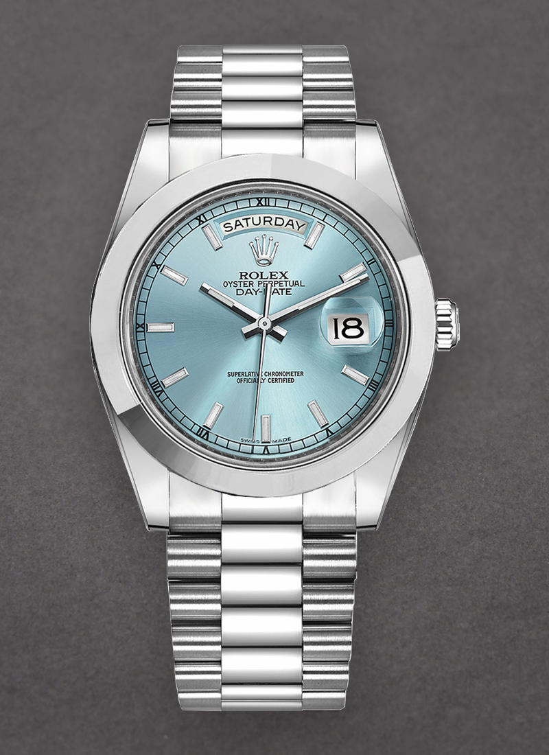 Pre-Owned Rolex Day Date II President 41mm in Platinium with Smooth Bezel