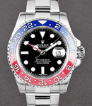 GMT Master II Red and Blue Ceramic Bezel 18K White Gold on Oyster Bracelet with Black Dial