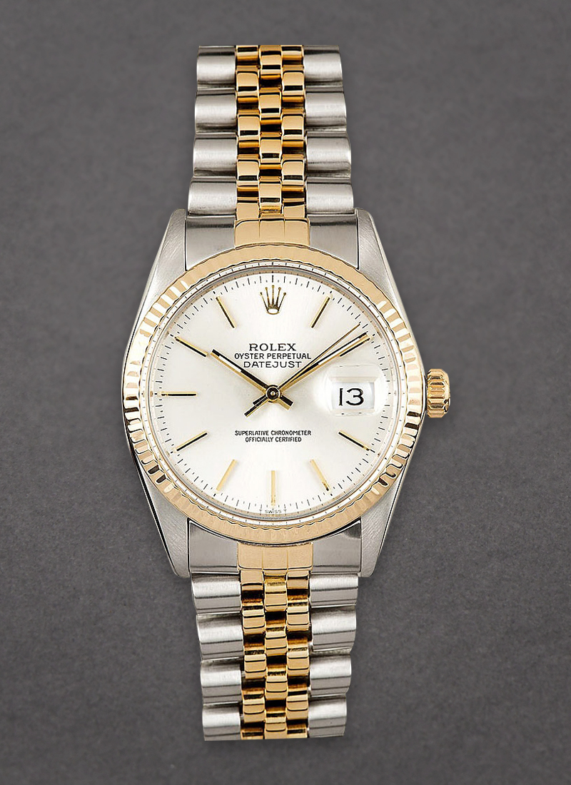 Pre-Owned Rolex Datejust 36mm in Steel with Yellow Gold Fluted Bezel 