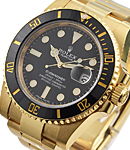 Submariner 40mm in Yellow Gold with Black Engraved Bezel on Bracelet with Black Dial
