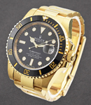 Submariner 40mm in Yellow Gold with Black Engraved Bezel on Bracelet with Black Dial