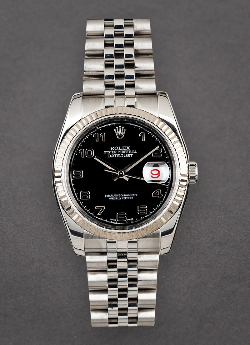 Pre-Owned Rolex Datejust 36mm with White Gold Fluted Bezel   