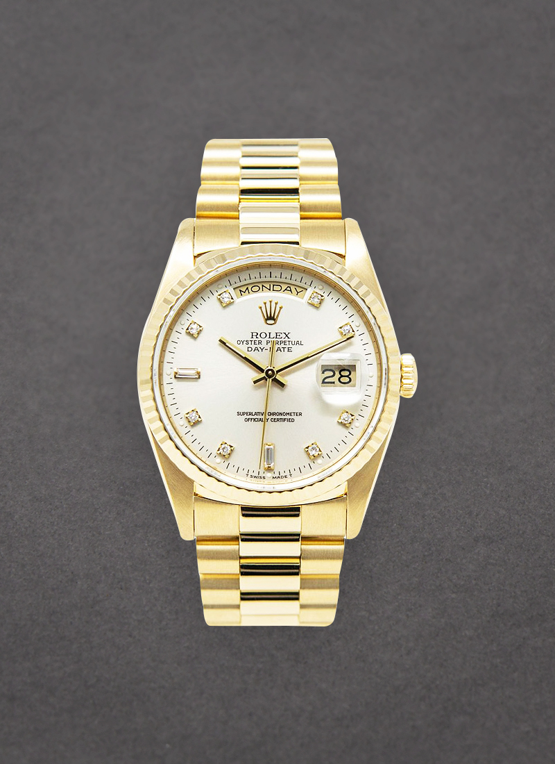 Pre-Owned Rolex Day Date President 36mm in Yellow Gold with Fluted Bezel