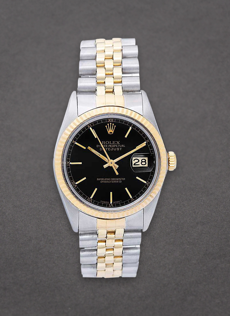 Pre-Owned Rolex Datejust 36mm in Steel with Yellow Gold Fluted Bezel