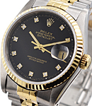 2-Tone Datejust 36mm on Jubilee Bracelet with Black Dial with Diamond Hour Marker