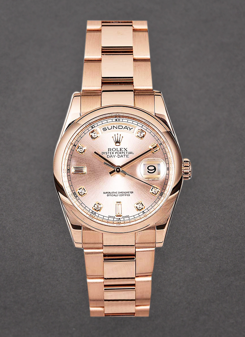 Pre-Owned Rolex President 36mm in Rose Gold with Smooth Bezel