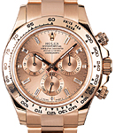 Daytona 40mm in Rose Gold with Engraved Bezel     on Oyster Bracelet with Pink Baguette Diamond Dial