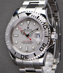 Yacht-master 40mm in Steel with Platinum Bezel on Oyster Bracelet with Silver Index Dial