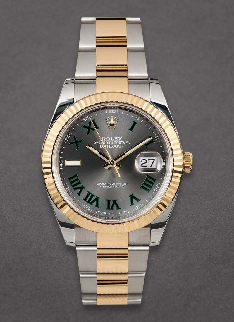 Pre-Owned Rolex Datejust 41mm in Steel with Yellow Gold Fluted Bezel