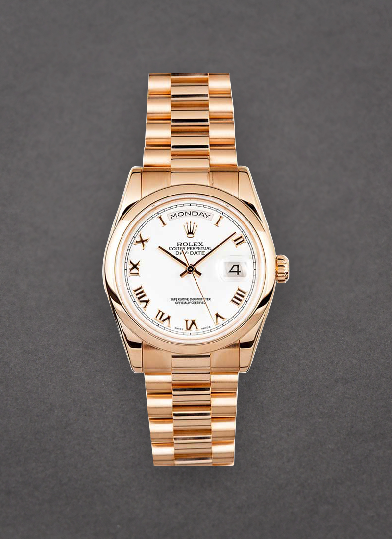 Pre-Owned Rolex President Day-Date in Rose Gold with Smooth Bezel 