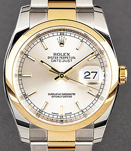 Datejust 36mm in 2-Tone on Oyster Bracelet with Champagne Stick Dial