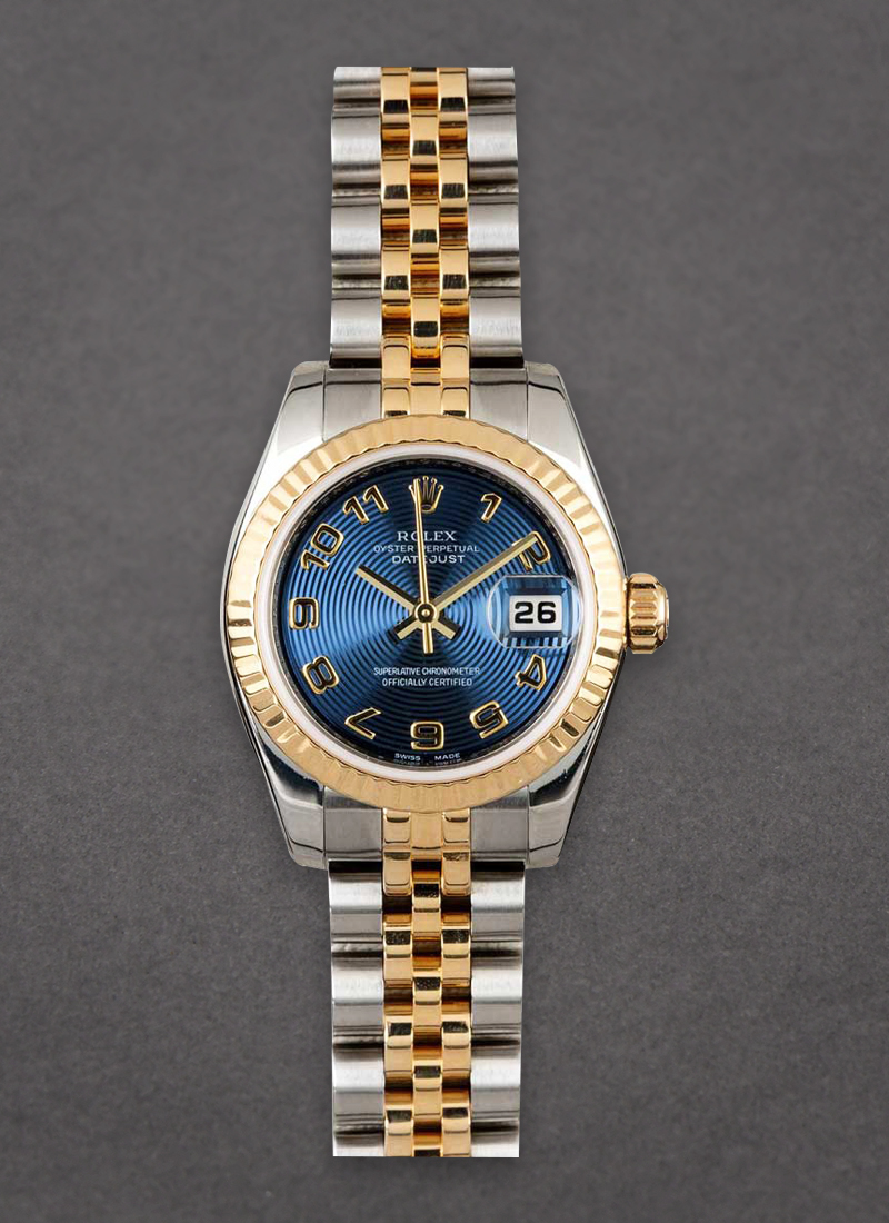 Pre-Owned Rolex 26mm Datejust Ladies in Steel with Yellow Gold Fluted Bezel