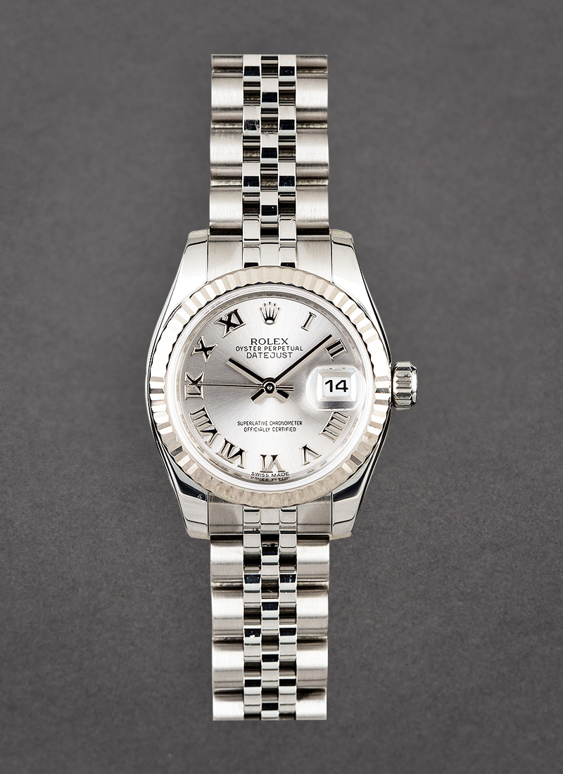 Pre-Owned Rolex Datejust Lady's in Steel with White Gold Fluted Bezel