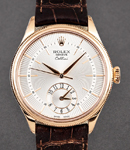 Cellini 39mm in Rose Gold on Strap with Silver Guilloche Dial