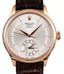 Cellini 39mm in Rose Gold on Strap with Silver Guilloche Dial