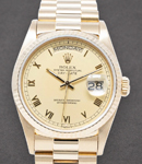 Day-Date 36mm in Yellow Gold with Fluted Bezel  on President Bracelet with Champagne Roman Dial