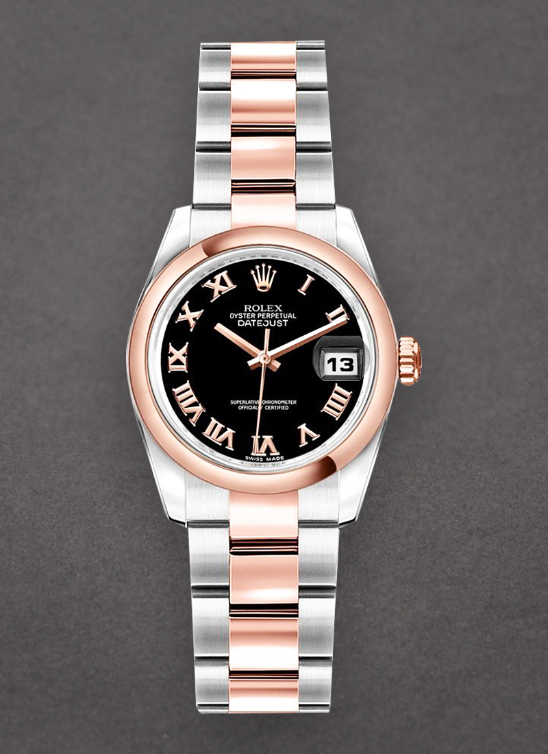 Pre-Owned Rolex Lady Datejust in Steel with Rose Gold Smooth Bezel