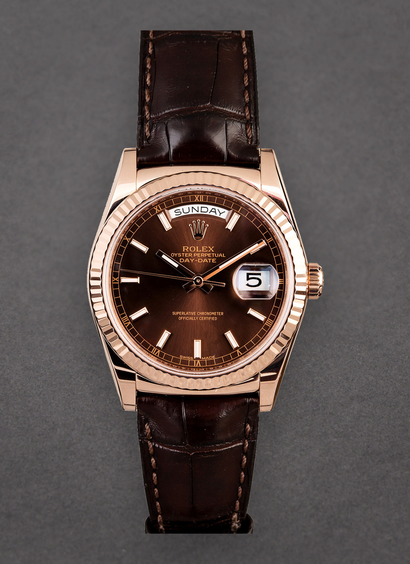 Pre-Owned Rolex Day Date - President - Rose Gold - Fluted Bezel