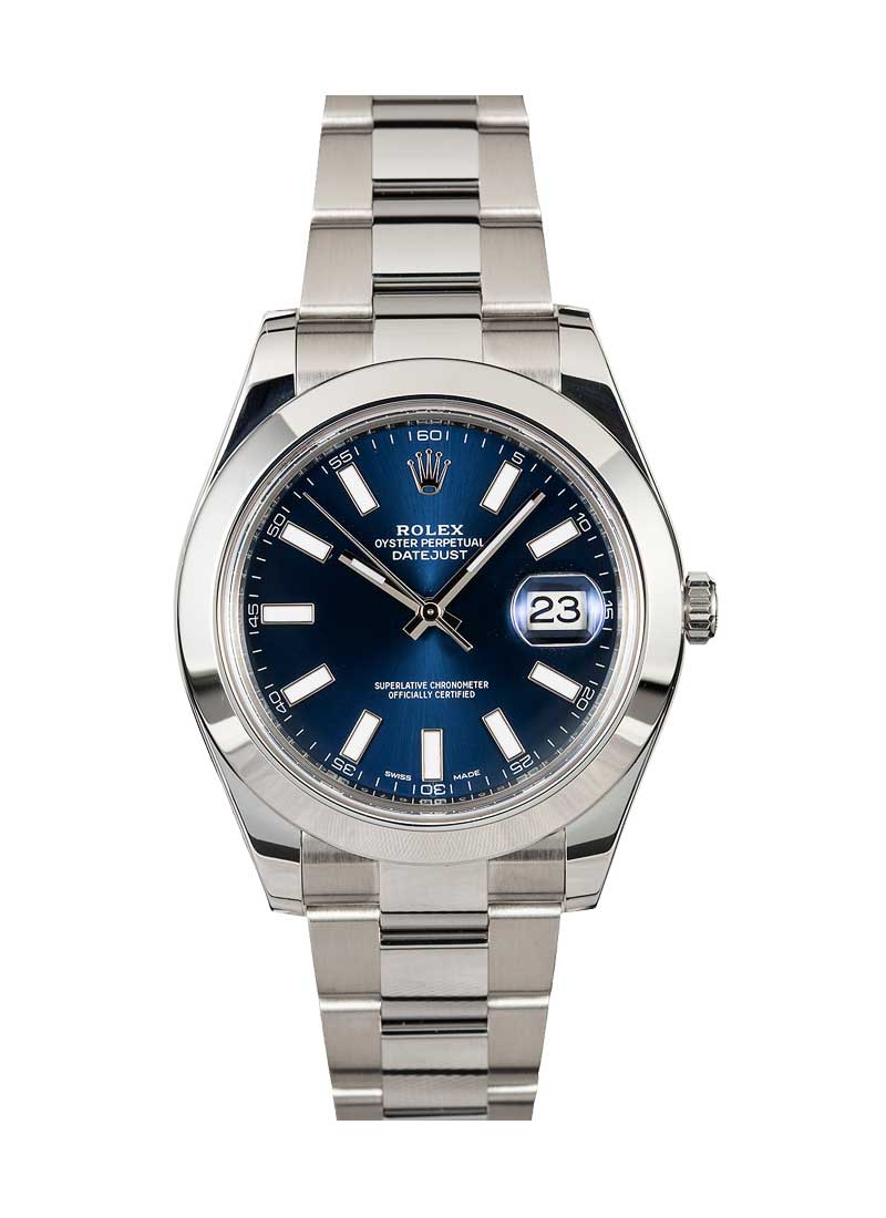 datejust 41 blue smooth bezel