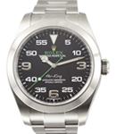 Air King Oyster Perpetial 40mm in Steel with Smooth Bezel on Steel Oyster Bracelet with Black Arabic Dial