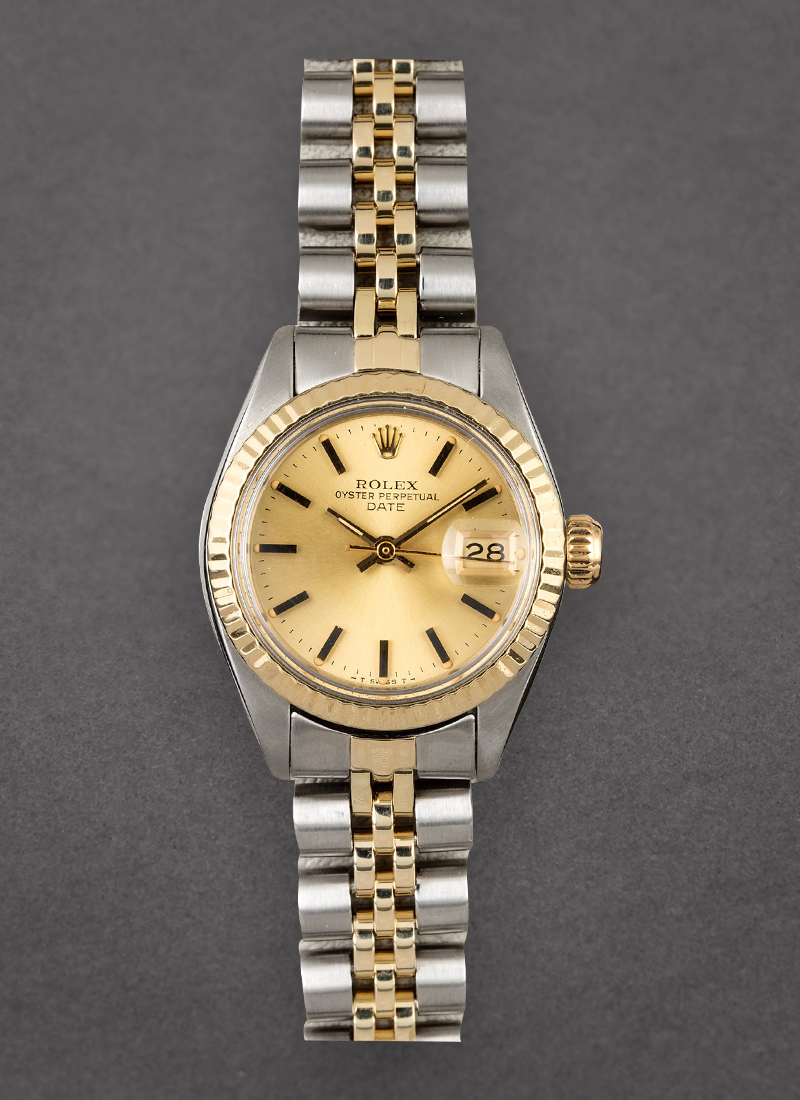 Pre-Owned Rolex Lady's 2-Tone Date 24mm - Fluted Bezel