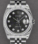 Datejust 31mm in Steel with Diamond Bezel on Jubilee Bracelet with Black Jubilee Diamond Dial