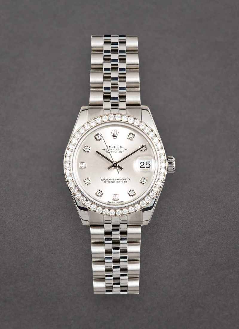 Pre-Owned Rolex Datejust 31mm in Steel with Diamond Bezel