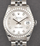 Datejust 31mm in Steel with Diamond Bezel on Jubilee Bracelet with Silver Diamond  Dial