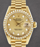 President - 36mm - Yellow Gold - Customize Diamond Bezel on President Bracelet with Champagne Customize Diamond Dial