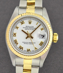 Datejust - 26mm -  Fluted Bezel on Oyster Bracelet with White Roman Dial