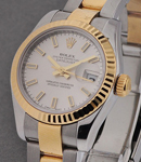 Datejust 2-Tone Lady's 26mm on Oyster Bracelet with Silver Stick Dial