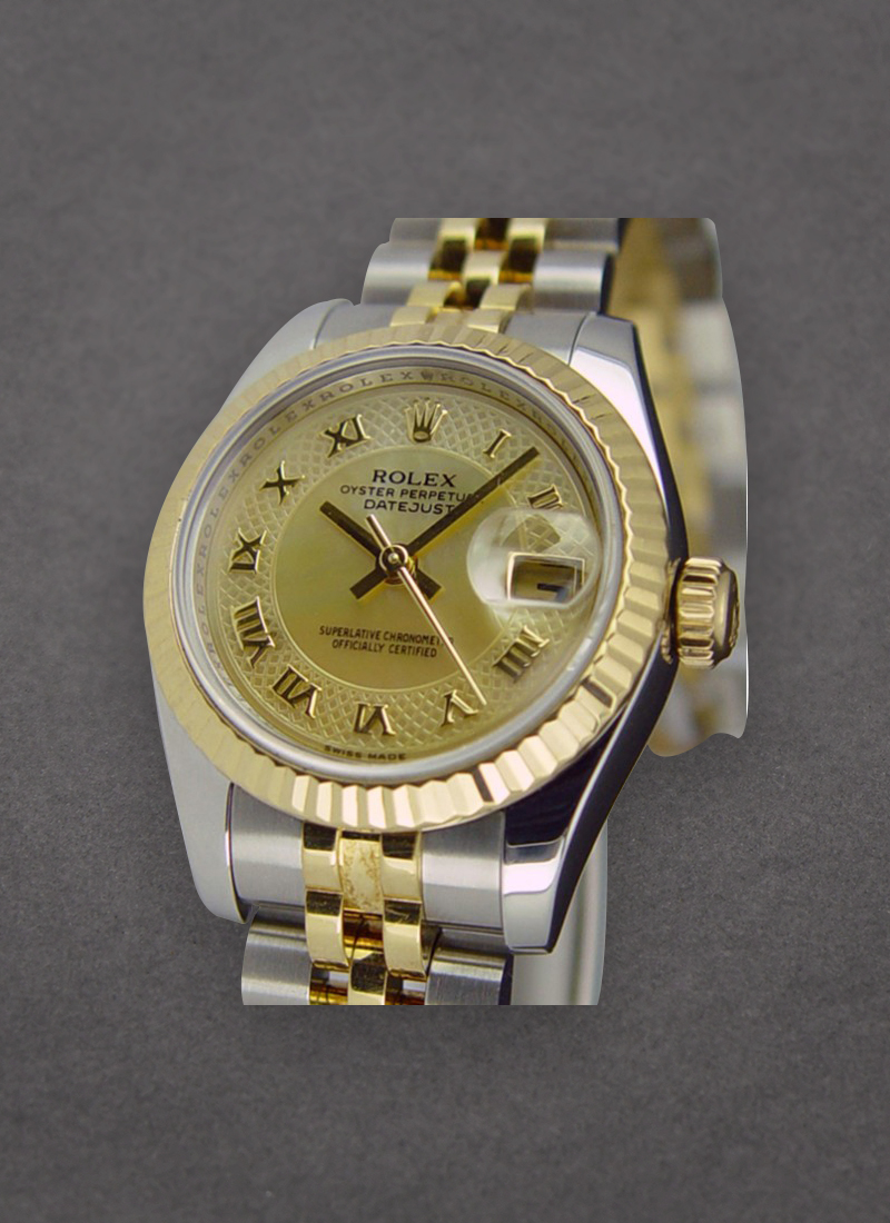 Pre-Owned Rolex Ladies 2-Tone Datejust in Steel with Yellow Gold Fluted Bezel