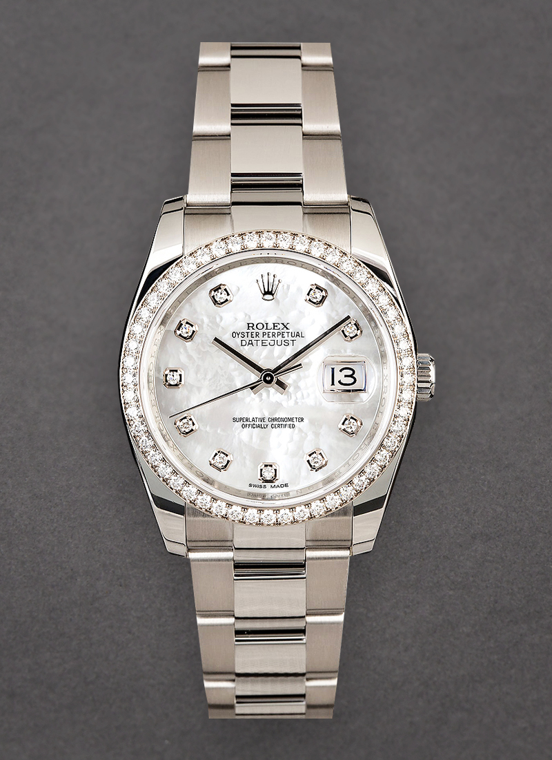 Pre-Owned Rolex Datejust 36mm in Steel with Diamond Bezel