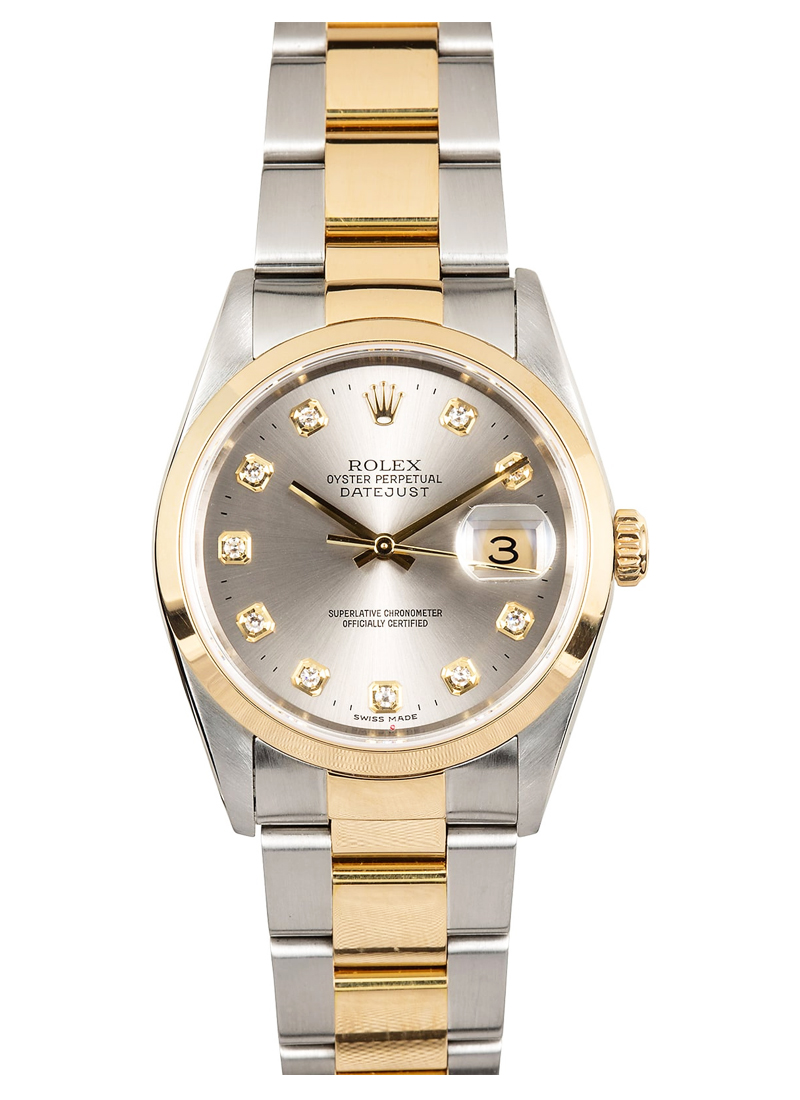 Pre-Owned Rolex Datejust 36mm 2-Tone with Yellow Gold Smooth Bezel