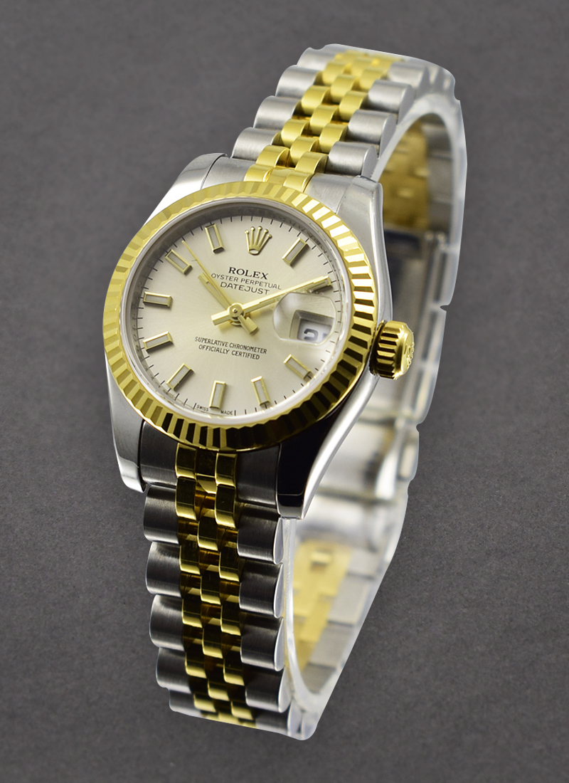 Pre-Owned Rolex Datejust 26mm in Steel with Yellow Gold Fluted Bezel