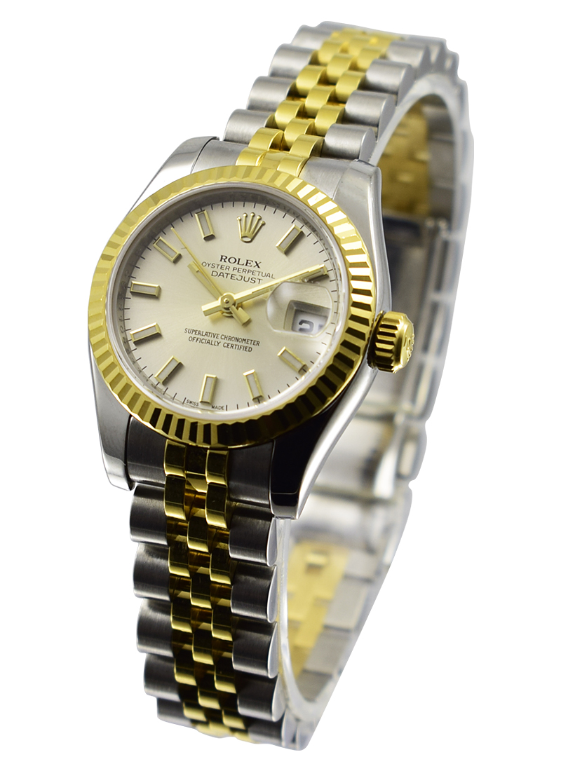 Pre-Owned Rolex Datejust 26mm in Steel with Yellow Gold Fluted Bezel 