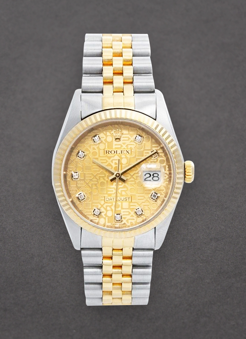 Pre-Owned Rolex 2-Tone Datejust 36mm with Yellow Gold Fluted Bezel