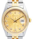 2-Tone Datejust 36mm with Yellow Gold Fluted Bezel on Jubilee Bracelet with Champagne Jubilee Diamond Dial