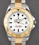 Yacht-Master 2-Tone Mid Size 35mm on Oyster Bracelet with White Dial with Black Markers.