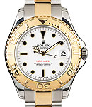 Yacht-Master 2-Tone Mid Size 35mm on Oyster Bracelet with White Dial with Black Markers.