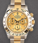 Daytona 2-Tone in Steel with Yellow Gold Engraved Bezel on Oyster Bracelet with Champagne Dial